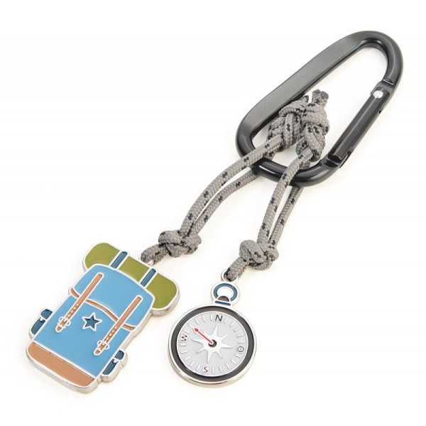 Brelok TROIKA Rucksack, karabińczyk, 2 charmsy, emaliowany metal