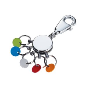 Brelok TROIKA Patent Colour, z karabińczykiem, na 5 kluczy, kolorowe znaczniki, stalowy