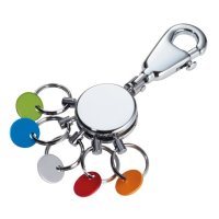 Brelok TROIKA Patent Colour, z karabińczykiem, na 5 kluczy, kolorowe znaczniki, stalowy