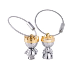 Brelok TROIKA Little King & Little Queen, chromowany metal