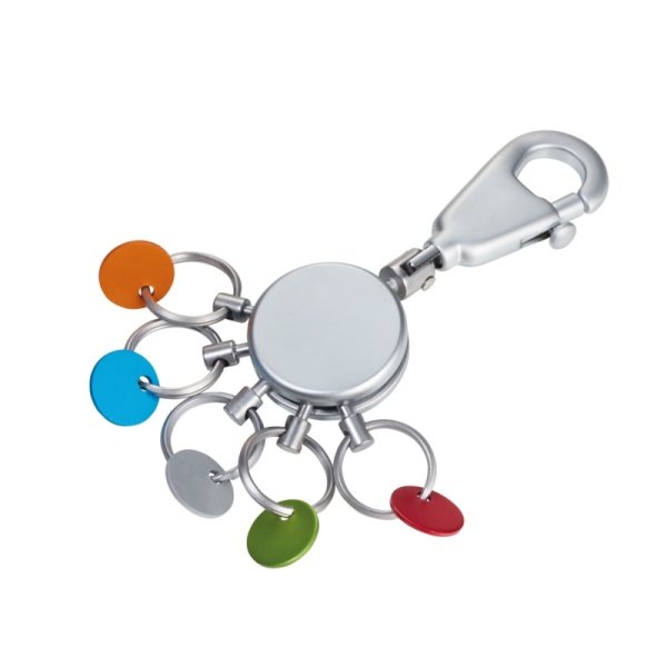 Brelok TROIKA Patent Colour, z karabińczykiem, na 5 kluczy, kolorowe znaczniki, matowy