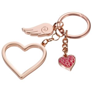 Brelok TROIKA Love Is In The Air, emaliowany metal, różowe złoto