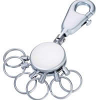 Brelok TROIKA Patent, z karabińczykiem, na 6 kluczy, srebrny mat