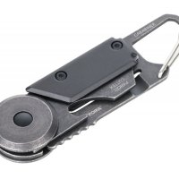 Brelok TROIKA Egon, z karabińczykiem, 5 funkcji, czarno‑szary