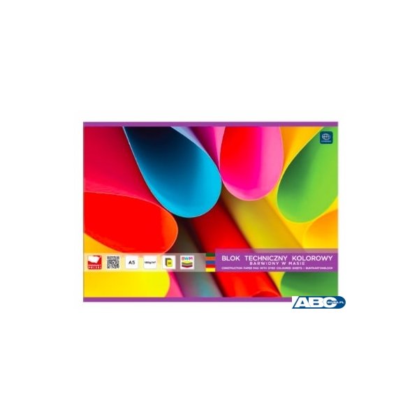 Blok tech.A4 kolor.20k barwiony w masie INTERDRUK