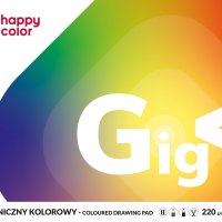 Blok techniczny GigA kolorowy, A2, 10 ark, 220g, Happy Color HA 3722 4060-09