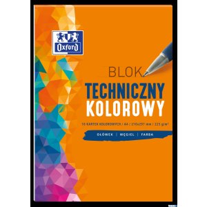 Blok techniczny OXFORD A4 10k 225G kolor 400093230
