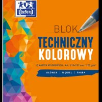 Blok techniczny OXFORD A4 10k 225G kolor 400093230