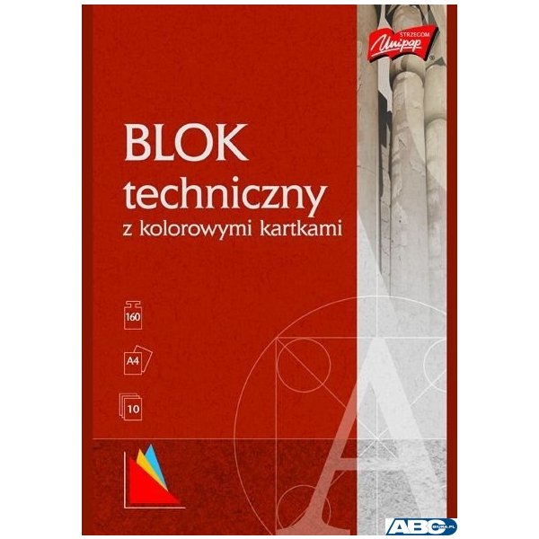 Blok techniczny kolor A4 10 kartek UNIPAP