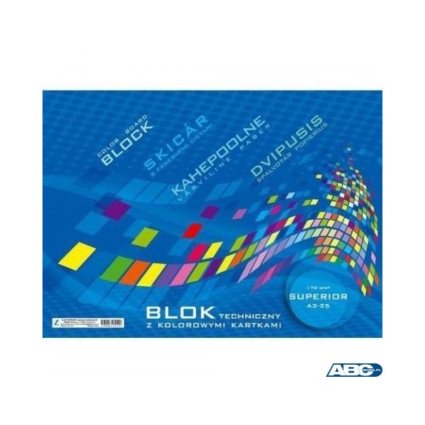Blok techniczny kolorowy A3 10k KRESKA