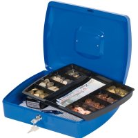 Kasetka na pieniądze Q-CONNECT, ekstra duża, 325x85x235mm, niebieska