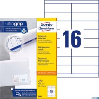 Trwałe etykiety uniwersalne 3665 105x33,8 100ark białe, Avery Zweckform