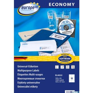 Etykiety uniwersalne ELA022 105 x 57 100 ark. Economy Europe100 by Avery Zweckform