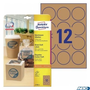 Ekologiczne etykiety na produkty Q 60 mm 25 ark. Avery Zweckform L7106-25