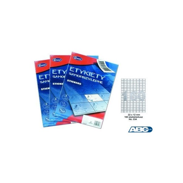 Etykiety samoprzylepne No. 034 22x12 mm GRAND 150-1061 (X)