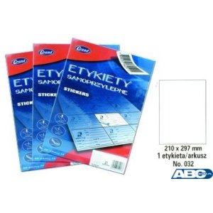 Etykiety samoprzylepne No. 032 210x297 mm GRAND 150-1059