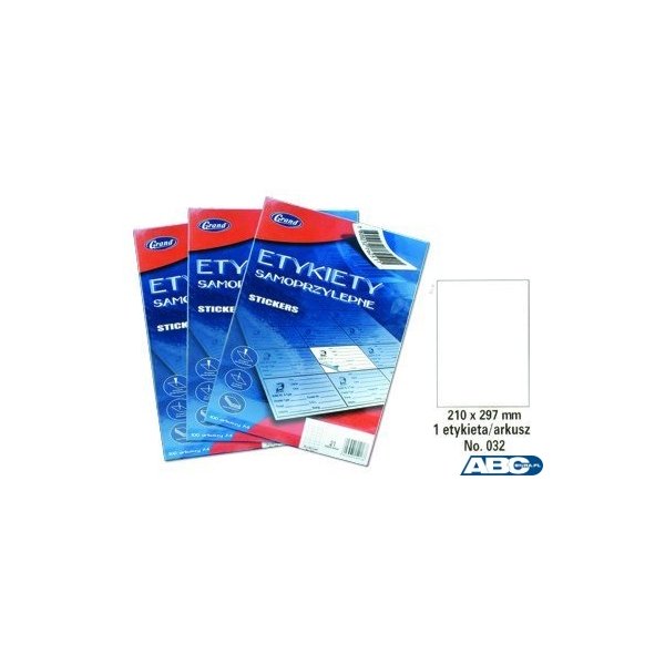 Etykiety samoprzylepne No. 032 210x297 mm GRAND 150-1059