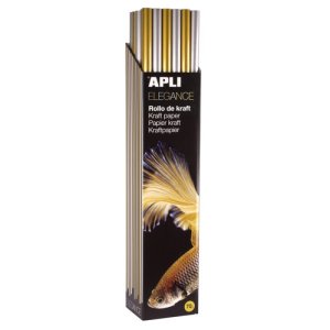 Papier prezentowy APLI Kraft, 100x300cm, 70 g / m2, 1 szt., srebrny / złoty mix
