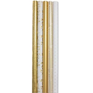 Papier prezentowy CLAIREFONTAINE, Premium Tresor, PP, 2x0,7m, 80g, mix wzorów, złoty