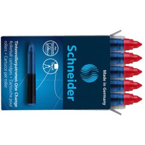 Kartridże SCHNEIDER One Change, do piór kulkowych, 0,6mm, 5szt., czerwone
