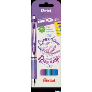 Pióro kulkowe ENERGEL 0,7 mm,  kpl.4 kolory LAWENDOWA PROWANSJA BL77-ST4CSVVPL PENTEL