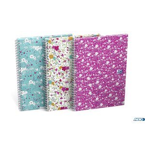 Kołonotatnik A5 60 kartek, kratka  /  tagi, FLORAL, OXFORD, 400094951