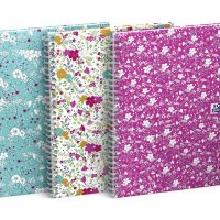 Kołonotatnik A5 60 kartek, kratka / tagi, FLORAL, OXFORD, 400094951