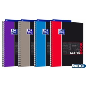 Kołonotatnik A4 80 kartek, kratka  /  tagi, STUDENT ACTIVEBOOK, OXFORD, 400019520