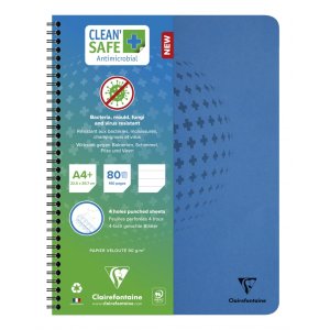 Kołozeszyt CLAIREFONTAINE Clean Safe, antybakteryjny, A4 + , 60 k., linia, niebieski