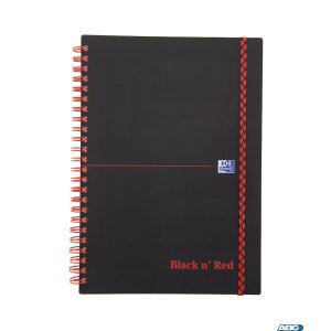 Kołonotatnik A5 70 kartek, linia  /  tagi, BLACK n RED, OXFORD, 400047655