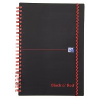 Kołonotatnik A5 70 kartek, linia / tagi, BLACK n RED, OXFORD, 400047655