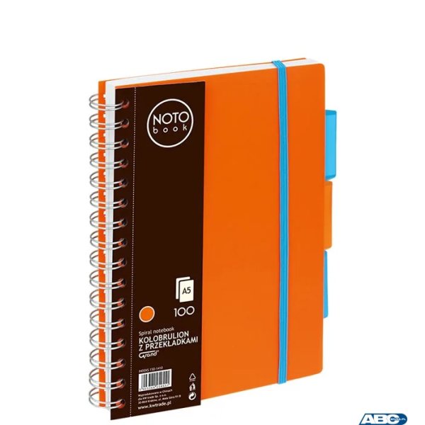 Kołobrulion Grand NOTObook A5 100k pomarańczowy kratka 150-1410 3 przekładki