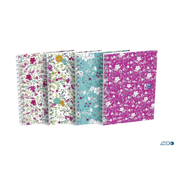 Kołonotatnik A6 50 kartek, kratka, FLORAL, OXFORD, 400094826