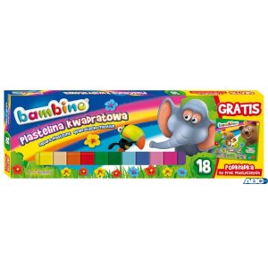 Plastelina BAMBINO 18kol.kwadrat