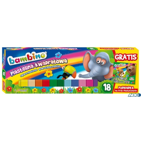 Plastelina BAMBINO 18kol.kwadrat