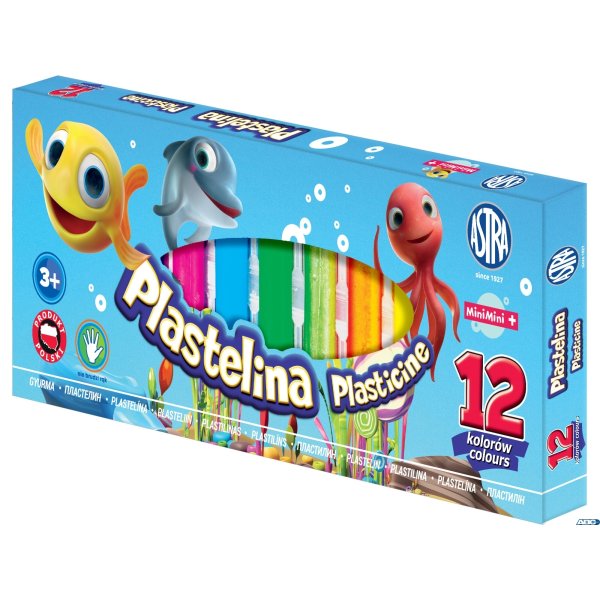 Plastelina Astra z brokatem 12 kolorów, 303107001