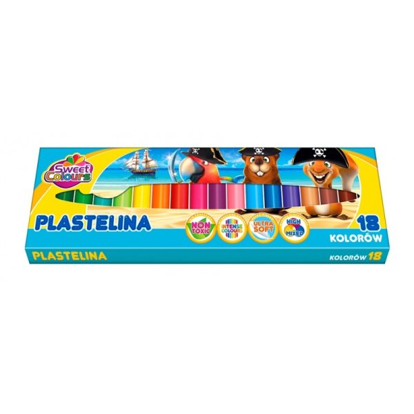 Plastelina SWEET COLOURS, okrągła, 18 kolorów