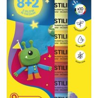 Zestaw plasteliny JOVI, 10x15g, 8 kolorów basic + 2 świecące w ciemności, mix kolorów