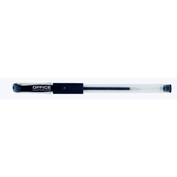Długopis żelowy OFFICE PRODUCTS, gumowy uchwyt, 0,5mm, czarny