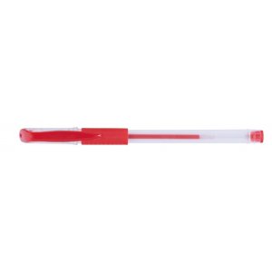 Długopis żelowy OFFICE PRODUCTS, gumowy uchwyt, 0,5mm, czerwony