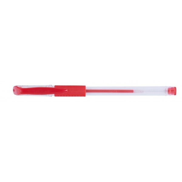 Długopis żelowy OFFICE PRODUCTS, gumowy uchwyt, 0,5mm, czerwony