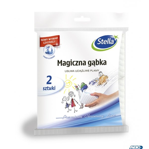 Magiczna gąbka STELLA do usuwania plam biało-niebieska 2szt.