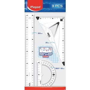 Zestaw START maxi 3 elem. linijka 30cm ekier. kątom. Maped 897121