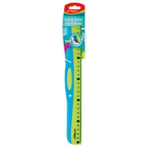 Linijka z uchwytem KEYROAD Soft Grip, 30 cm, zawieszka, mix kolorów