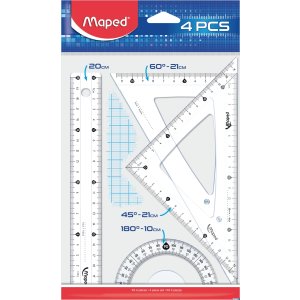 Komplet START MEDIOUM 242820 MAPED linijka 20cm + ekierka + kątomierz