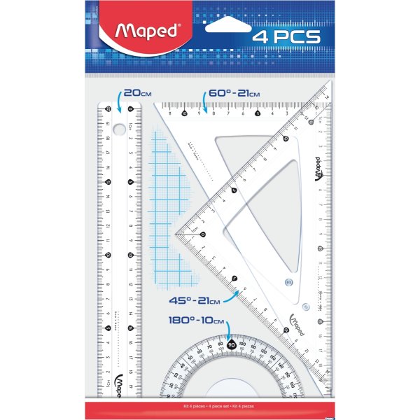 Komplet START MEDIOUM 242820 MAPED linijka 20cm+ekierka+kątomierz