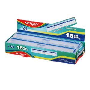 Linijka plastikowa KEYROAD, 15 cm, transparentna