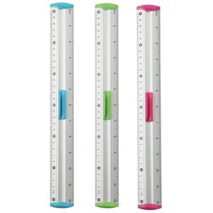 Linijka z uchwytem KEYROAD Measure Clip, 30 cm, pakowane w display, mix kolorów
