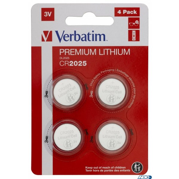 Baterie VERBATIM LITHIUM CR2025 BLISTER 4szt. 49532