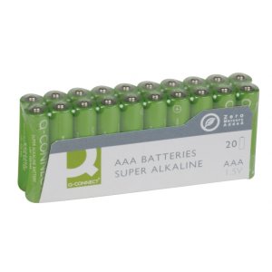 Baterie super-alkaliczne Q-CONNECT AAA, LR03, 1,5V, 20szt.